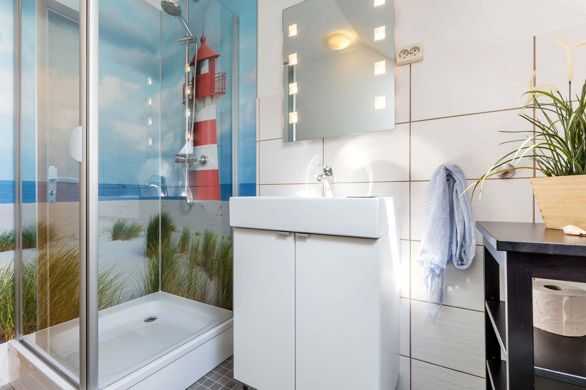 Landhaus Utspann Badezimmer mit Dusche